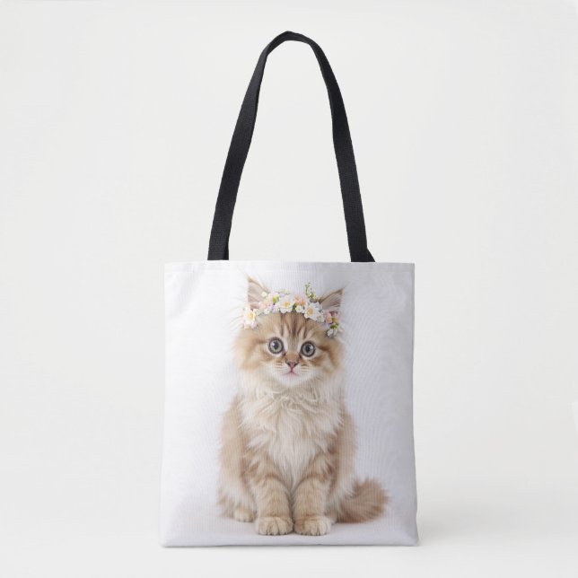 Bolso De Tela "Fluffy Flower Crown Queen (Anverso)