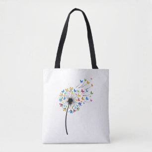Bolso De Tela Flujo de mariposas de diente de león