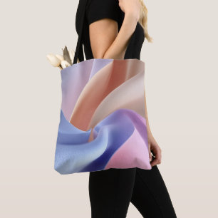 Bolso De Tela Flujo de tela pastel abstracta con curvas suaves