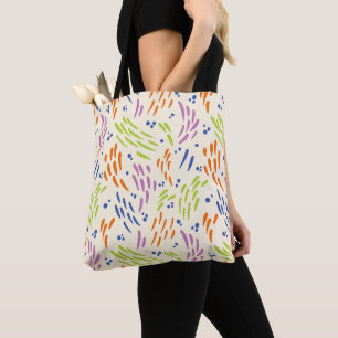 Bolso De Tela Flujo en azul, Naranja, púrpura, verde y crema