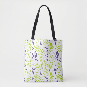 Bolso De Tela Flujo en verde limón y púrpura