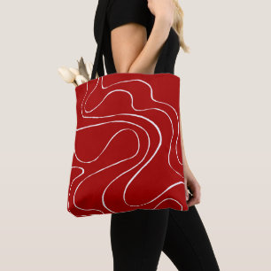 Bolso De Tela Flujo y reflujo 2 en rojo y blanco