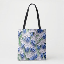 BOLSO DE TELA FLUJOS BLUEBELL DE PURPLE BLUE WHITE 3DLOOK