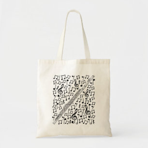 Bolso De Tela Flute Musical Notes Flutist Woodwind Music Teacher