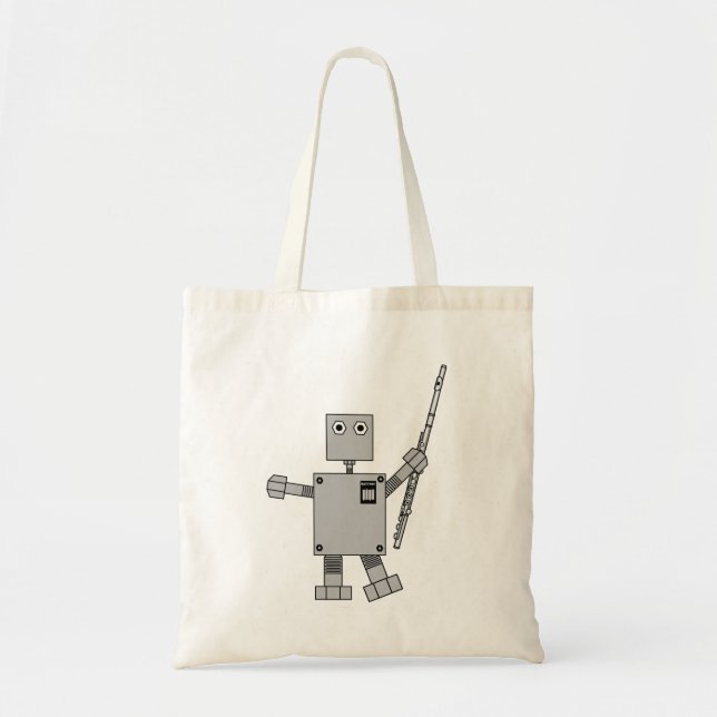 Bolso De Tela Flute Robot (Frente)