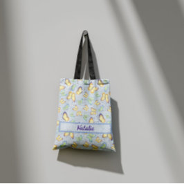Bolso De Tela Flúteos de mariposa azul personalizado
