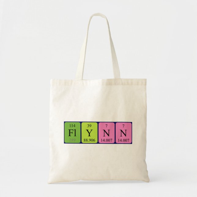 Bolso De Tela Flynn nombre de tabla periódica tote bag (Frente)