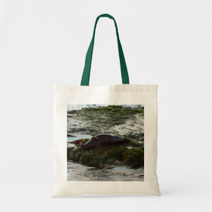 Bolso De Tela Foca de puerto iluminada por la puesta del sol II