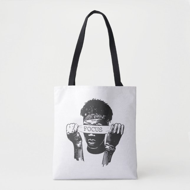 Bolso De Tela Focus Blindfold Motivational Street Art Illustrati (Anverso)