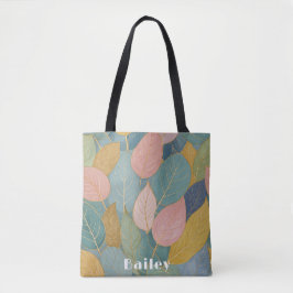 Bolso De Tela Foliage caprichoso: Hojas Pastel