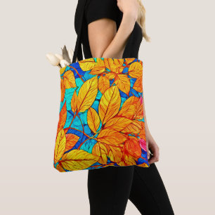 Bolso De Tela Foliage de la caída dorada: Brillantes hojas pintu