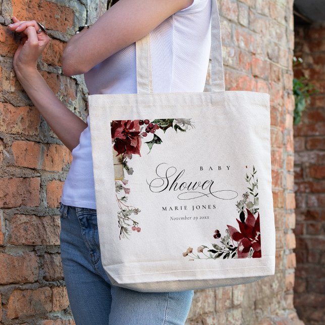 Bolso De Tela Foliage Dusky Warm Winter Festiage Baby Shower (Subido por el creador)