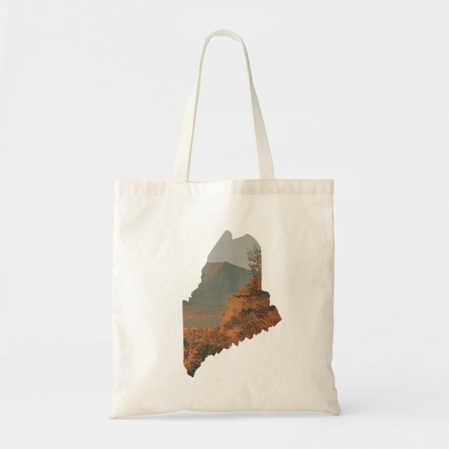 Bolso De Tela Foliage otoñal en Katahdin en el Tote Maine (Frente)
