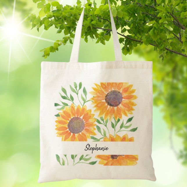 Bolso De Tela Foliage personalizado de girasoles amarillos (Subido por el creador)