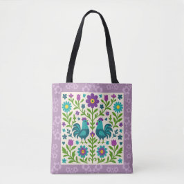 Bolso De Tela Folk Art Cockerel Tote Bag