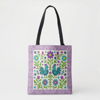 Bolso De Tela Folk Art Cockerel Tote Bag