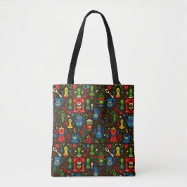Bolso De Tela Folk coffee pattern market