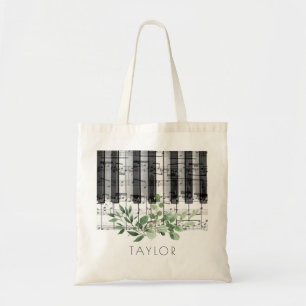 Bolso De Tela follaje acuático de piano de música
