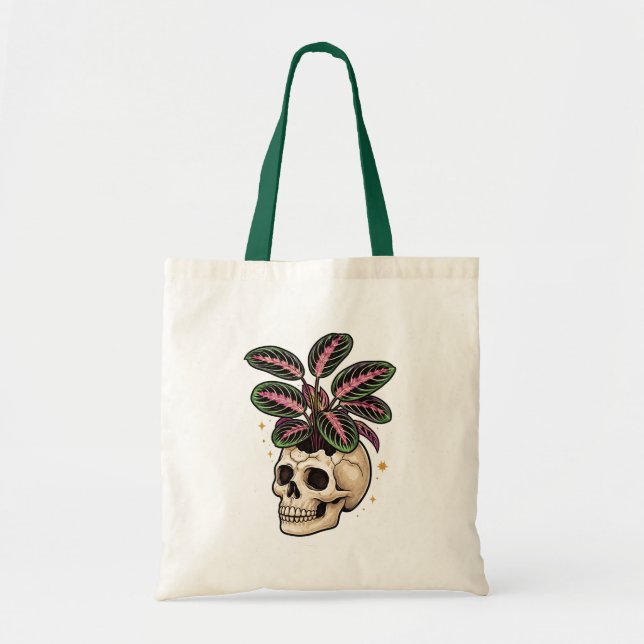 Bolso De Tela Follaje de cráneo (Frente)