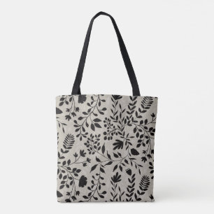 Bolso De Tela Follaje Encantado Patrón de Jardín Floral Hermoso