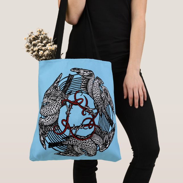 Bolso De Tela Folleto de antigüedades Tres halcones William de M (Detalle)