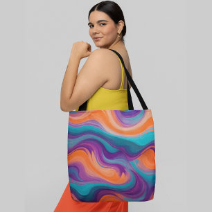 Bolso De Tela Fondo abstracto vibrante con ondas giratorias