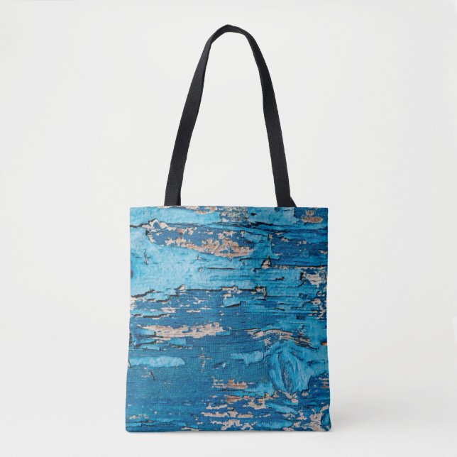 Bolso De Tela Fondo azul de madera  (Anverso)