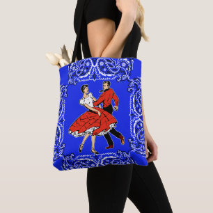Bolso De Tela Fondo azul del pañuelo de los pares del baile