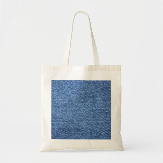 Bolso De Tela Fondo azul Jean Denim (Frente)