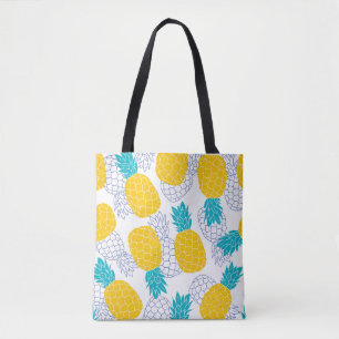 Bolso De Tela Fondo blanco de piña, patrón sin fisuras.