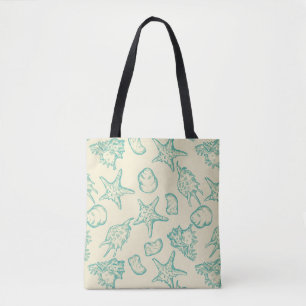 Bolso De Tela Fondo con las cáscaras. Mano dibujada 2