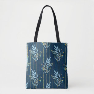 Bolso De Tela Fondo de ajuste transparente de hojas azules