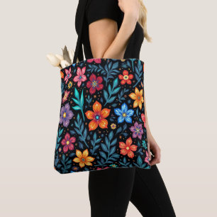 Bolso De Tela Fondo de botón floral colorido