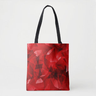 Bolso De Tela Fondo de cristal geométrico abstracto rojo
