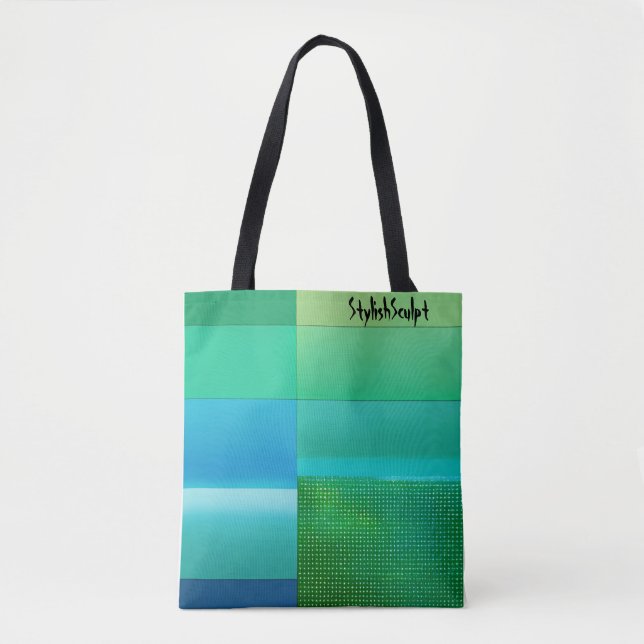 Bolso De Tela Fondo de degradado verde a azul (Anverso)