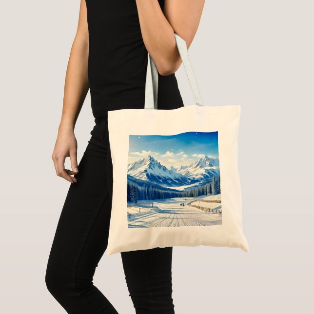 Bolso De Tela fondo de deportes acuáticos de invierno nieve cubi (Anverso (producto))