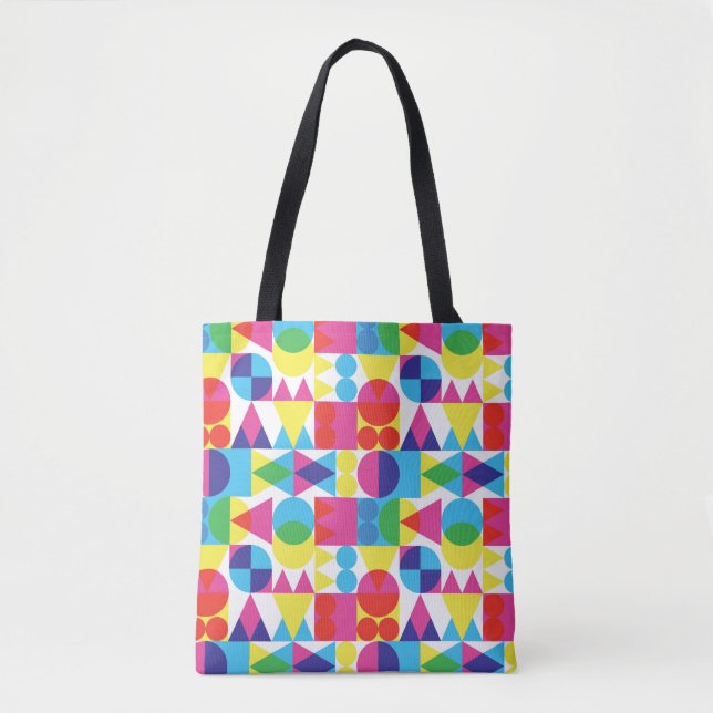 Bolso De Tela Fondo de formas transparentes retro (Anverso)