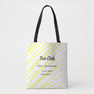 Bolso De Tela Fondo de líneas amarillas para despedida de solter