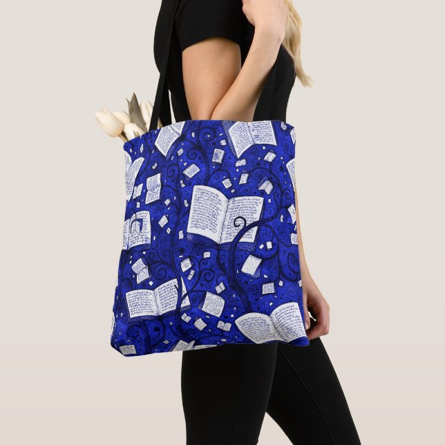 Bolso De Tela Fondo de los Libros Azules (Detalle)