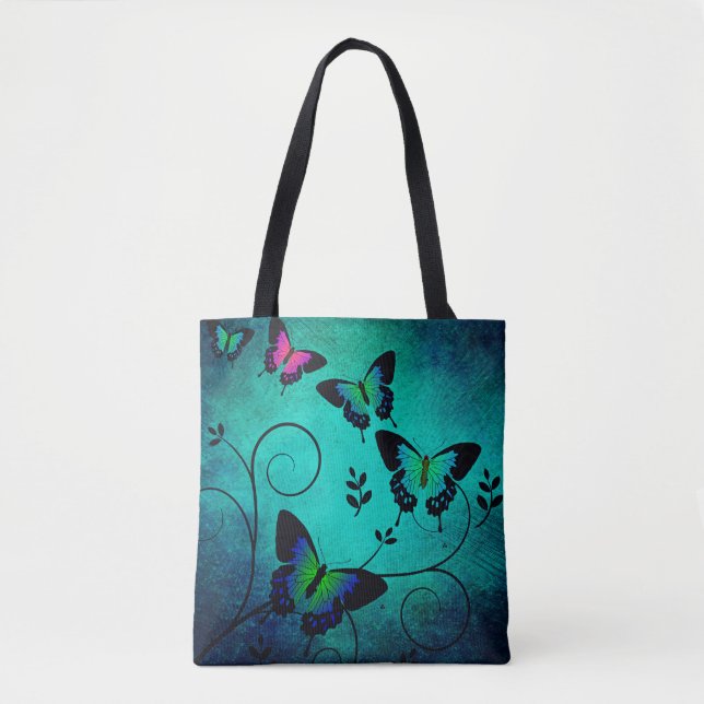 Bolso De Tela Fondo de mariposas de textura (Anverso)