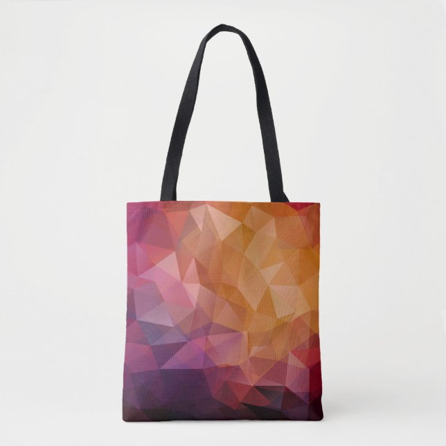 Bolso De Tela fondo de mosaico triangular con transparencias en  (Anverso)