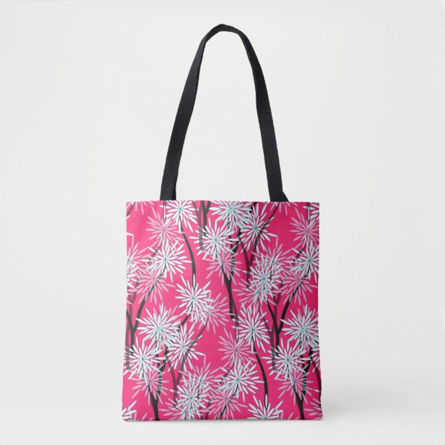 Bolso De Tela fondo de pantalla floral retro estilo asiático en  (Anverso)