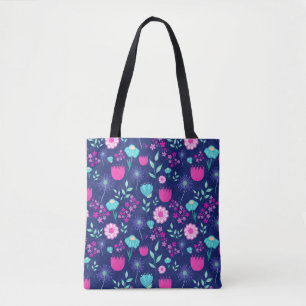 Bolso De Tela Fondo de patrón floral corto
