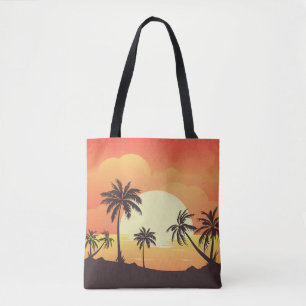 Bolso De Tela Fondo de verano con palmeras-32134