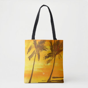 Bolso De Tela Fondo de verano de palmeras tropicales