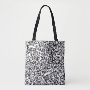 Bolso De Tela Fondo de Vintage de Doodles de Música