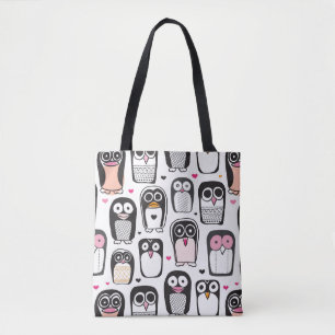 Bolso De Tela fondo del ilustracion del pájaro del pingüino
