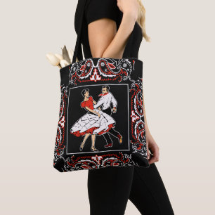 Bolso De Tela Fondo del pañuelo del negro de los pares del bail