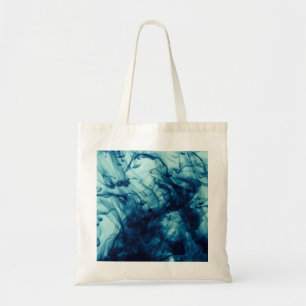 Bolso De Tela Fondo del patrón de humo líquido azul abstracto