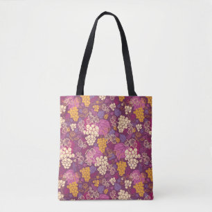Bolso De Tela Fondo dulce del modelo de las vides de uva